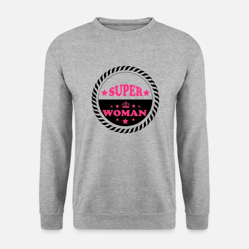 Super woman - Unisex Pullover - Weißgrau meliert