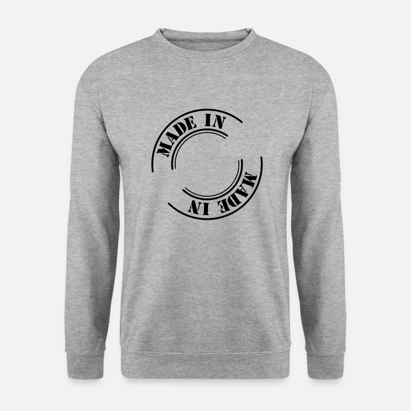 made in - Unisex Pullover - Weißgrau meliert
