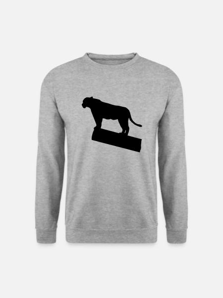 Löwe - Lion - Unisex Pullover - Weißgrau meliert