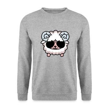 Geiler Bock - Unisex Pullover - Weißgrau meliert - Vorne - Alina (178cm) & Michal (187cm)