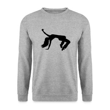 Breakdance - Unisex Pullover - Weißgrau meliert - Vorne - Alina (178cm) & Michal (187cm)