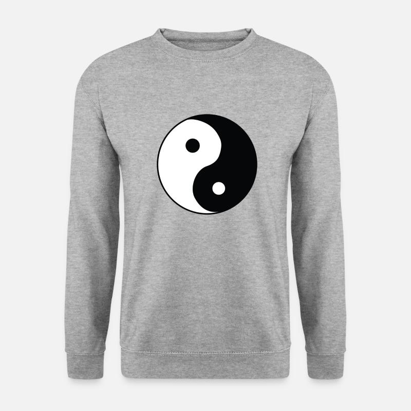 ying yang noir et blanc de haut en bas - Sweat-shirt Unisexe - gris chiné
