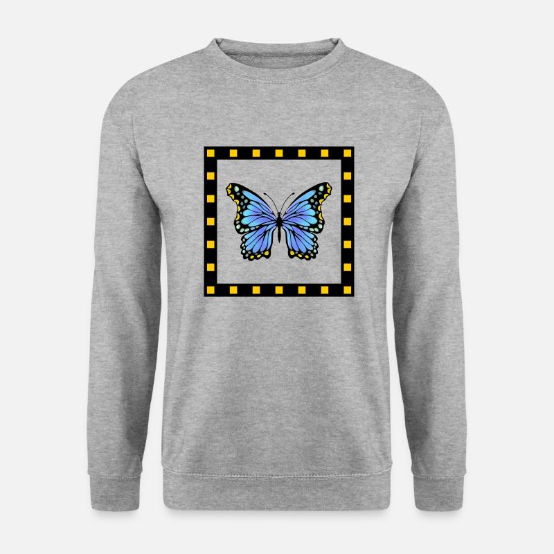 Schmetterling - Unisex Pullover - Weißgrau meliert
