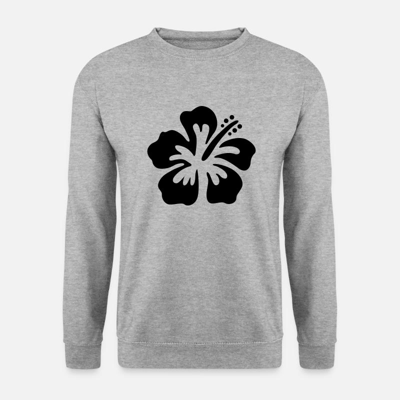 Blume - Unisex Pullover - Weißgrau meliert