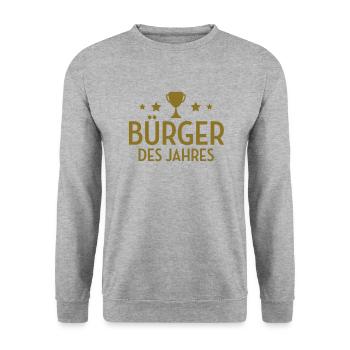 Bürger - Bürgerin - Bürgerrecht - Bürgerliche - Unisex Pullover - Weißgrau meliert - Vorne - Alina (178cm) & Michal (187cm)