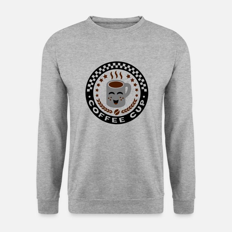 Coffee Cup (Emblem) - Unisex Pullover - Weißgrau meliert
