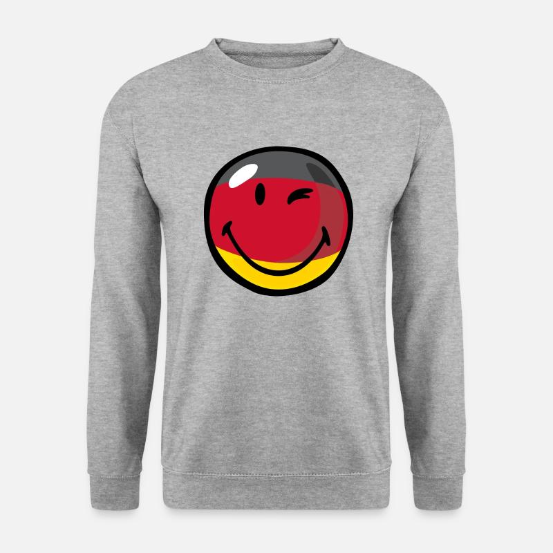 Smiley Germany - Unisex Pullover - Weißgrau meliert