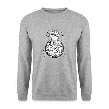 Wiki, Encyclopedia - Unisex Sweatshirt - salt & pepper - Front - Alina (178cm) & Michal (187cm)