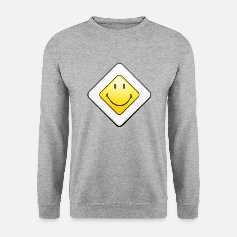 Smiley Main Street - Unisex Pullover - Weißgrau meliert
