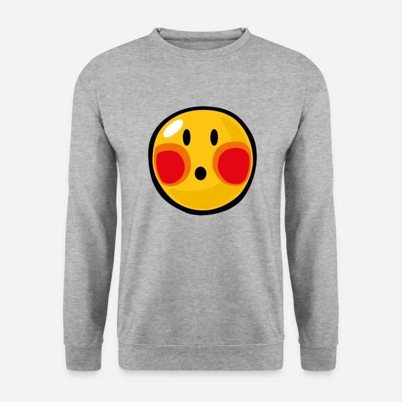 Smiley Embarrassed - Unisex Pullover - Weißgrau meliert