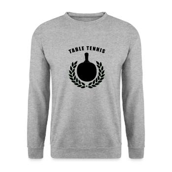 tischtennis - Unisex Pullover - Weißgrau meliert - Vorne - Alina (178cm) & Michal (187cm)