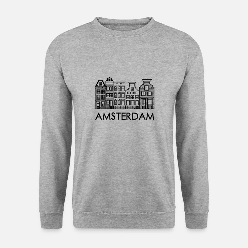 amsterdam - Unisex Pullover - Weißgrau meliert