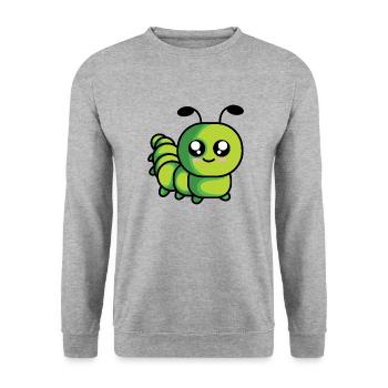 Caterpillar in green | sweet gift - Unisex Sweatshirt - salt & pepper - Front - Alina (178cm) & Michal (187cm)