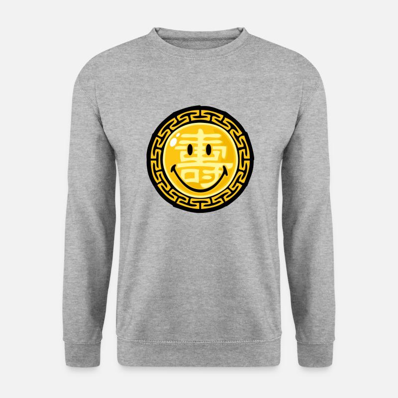 Smiley Chinese Zodiac - Unisex Pullover - Weißgrau meliert