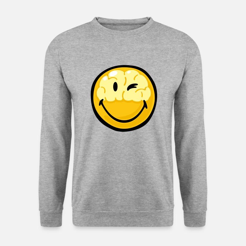 Smiley Brain in Head - Unisex Sweatshirt - salt & pepper