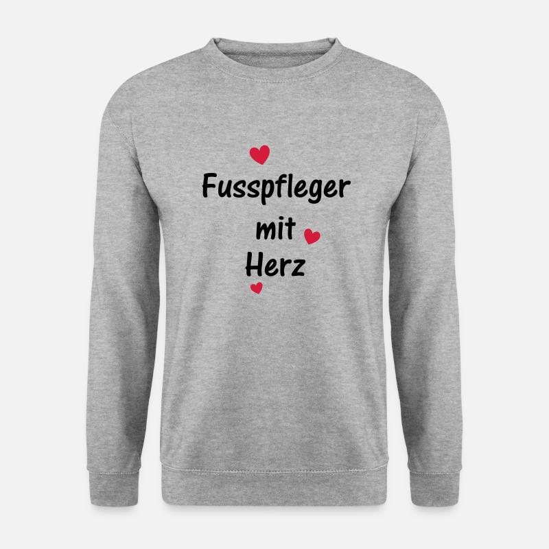Fusspfleger mit Herz - Unisex Pullover - Weißgrau meliert