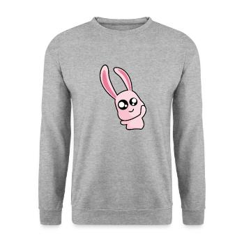 Funny pink bunny - Unisex Sweatshirt - salt & pepper - Front - Alina (178cm) & Michal (187cm)