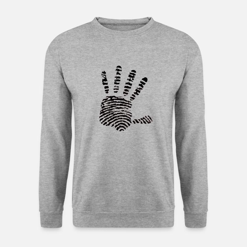 Fingerabdruck Hand - Unisex Pullover - Weißgrau meliert