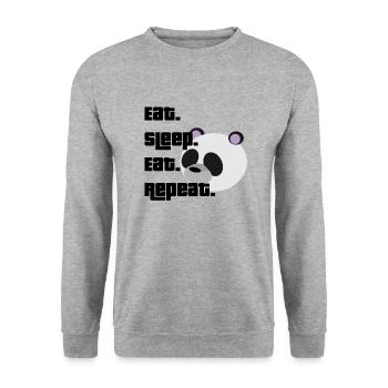 Panda-Eat Sleep Eat Repeat - Unisex Sweatshirt - salt & pepper - Front - Alina (178cm) & Michal (187cm)