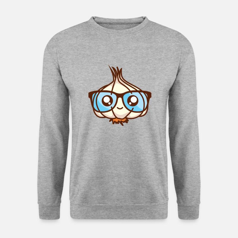 Knoblauch macht schlau - Unisex Pullover - Weißgrau meliert