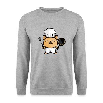 Happy cooking cat - Unisex Sweatshirt - salt & pepper - Front - Alina (178cm) & Michal (187cm)