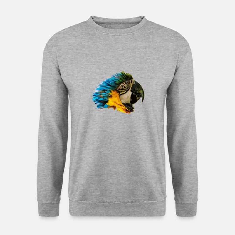 Papageienkopf - Unisex Pullover - Weißgrau meliert