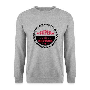 Super revisor - Unisex Pullover - Weißgrau meliert - Vorne - Alina (178cm) & Michal (187cm)