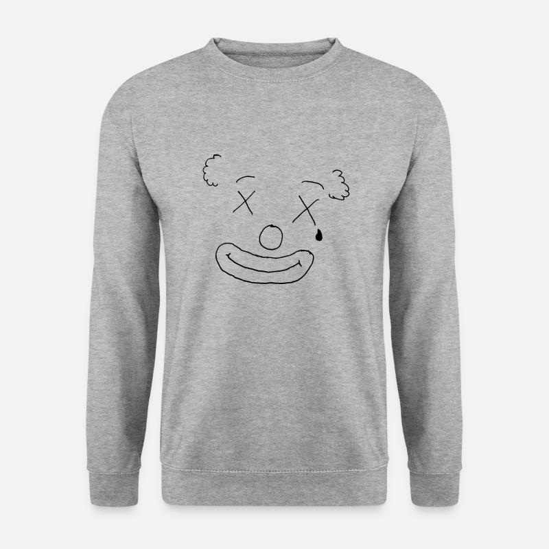 Comic Horror-Clown für Halloween - Unisex Pullover - Weißgrau meliert