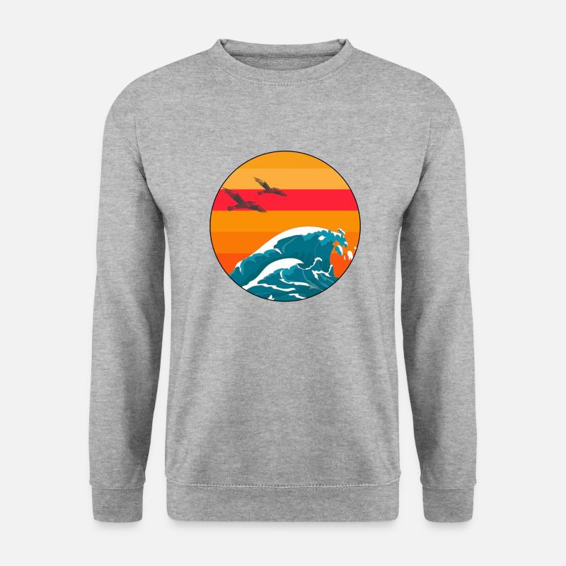 Welle - Unisex Pullover - Weißgrau meliert