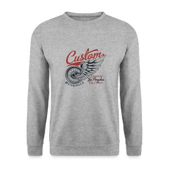 1709 Motorcycle 2 - Unisex Sweatshirt - salt & pepper - Front - Alina (178cm) & Michal (187cm)