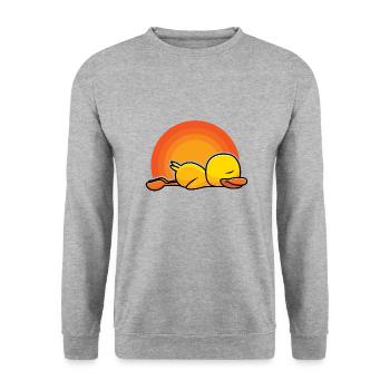 Relaxation at sunset - Unisex Sweatshirt - salt & pepper - Front - Alina (178cm) & Michal (187cm)