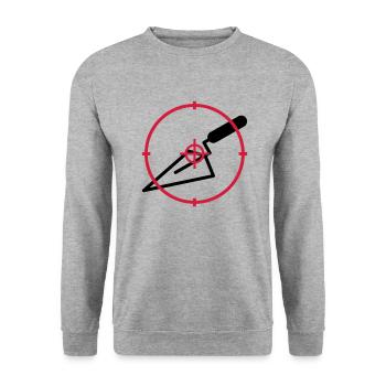 Fliesenleger / Bau / Fliesen / Maurer - Unisex Pullover - Weißgrau meliert - Vorne - Alina (178cm) & Michal (187cm)