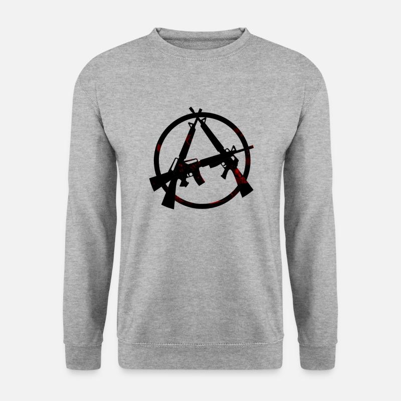 machine gun anarchy, anarchy, anarchist - Unisex Sweatshirt - salt & pepper