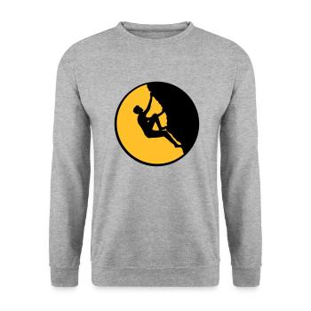night moon round circle steep wall freeclimber summit - Unisex Sweatshirt - salt & pepper - Front - Alina (178cm) & Michal (187cm)