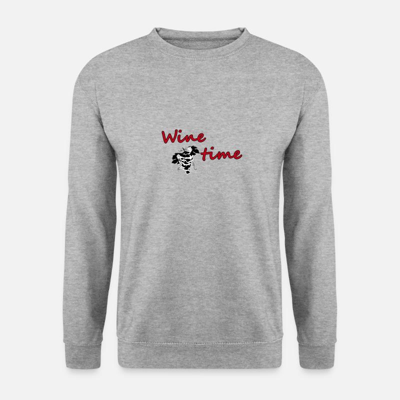 Wine time - Unisex Pullover - Weißgrau meliert