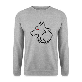 The wolf - Unisex Sweatshirt - salt & pepper - Front - Alina (178cm) & Michal (187cm)
