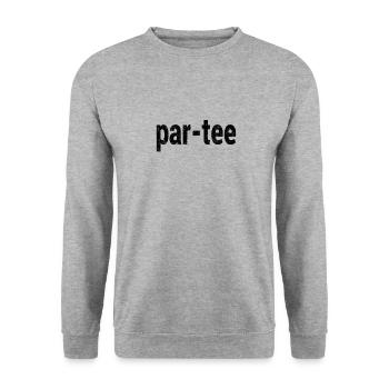 golf, golfball, golfschläger, loch, golfplatz - Unisex Pullover - Weißgrau meliert - Vorne - Alina (178cm) & Michal (187cm)