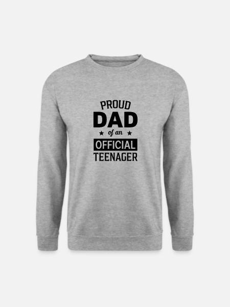 Proud Dad of an official Teenager Geschenk - Unisex Pullover - Weißgrau meliert