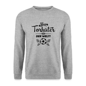 der beste torhüter - Unisex Pullover - Weißgrau meliert - Vorne - Alina (178cm) & Michal (187cm)