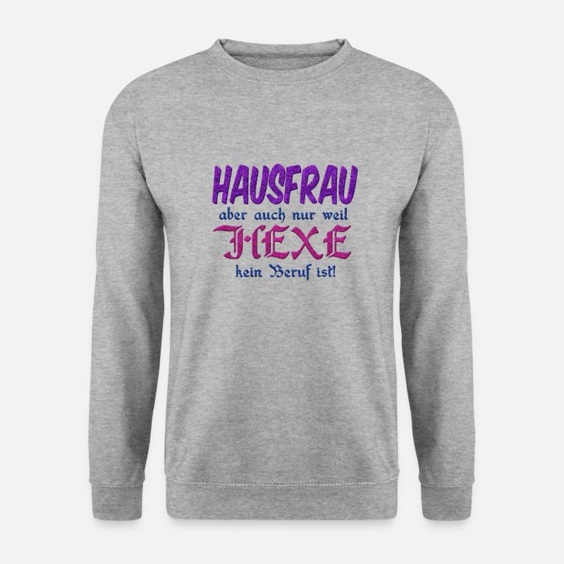 Hausfrau Hexe - Unisex Pullover - Weißgrau meliert