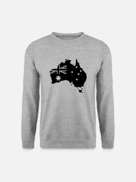 australia map design - Unisex Pullover - Weißgrau meliert