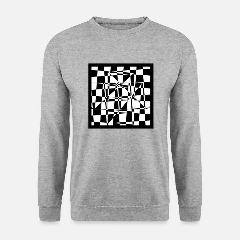 Chessboard modified, on white - Unisex Sweatshirt - salt & pepper