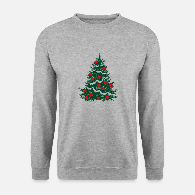 Weihnachtsbaum - Unisex Pullover - Weißgrau meliert