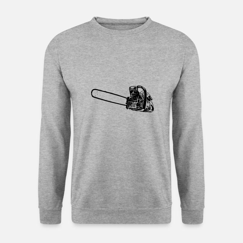 Motorsäge - Unisex Pullover - Weißgrau meliert