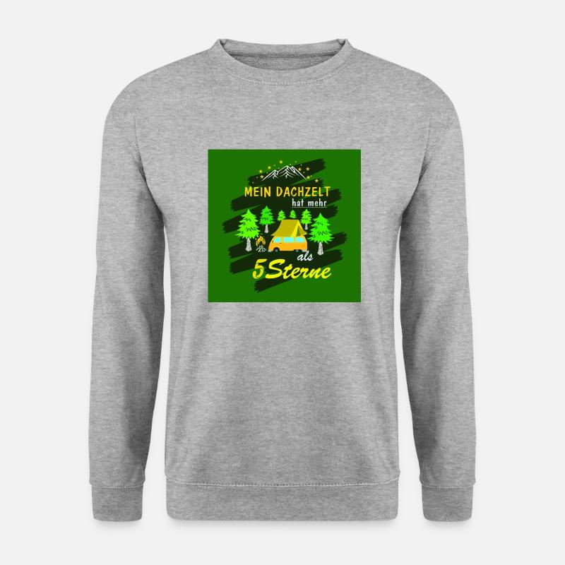 MEIN DACHZELT HAT MEHR ALS 5 STERNE - Unisex Pullover - Weißgrau meliert