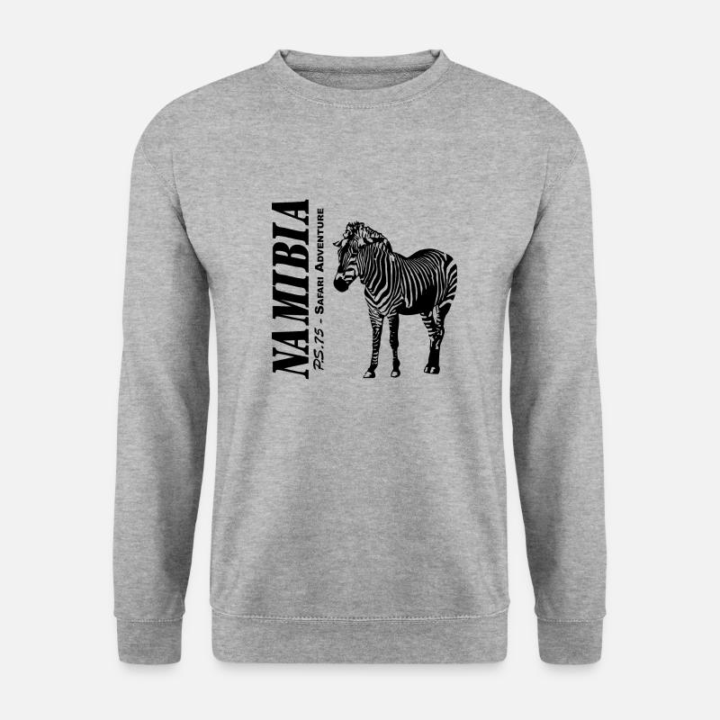 Namibia - Zebra - Unisex Pullover - Weißgrau meliert