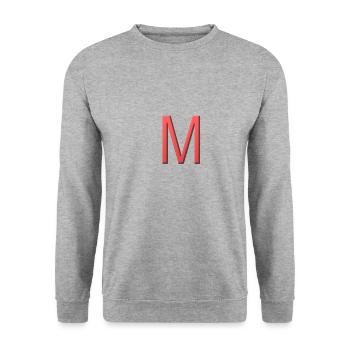 M - lettre - Sweat-shirt Unisexe - gris chiné - Devant - Alina (178cm) & Michal (187cm)