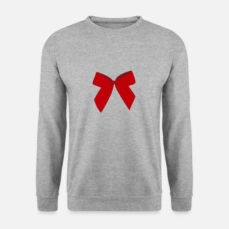 Schleife Rot - Unisex Pullover - Weißgrau meliert