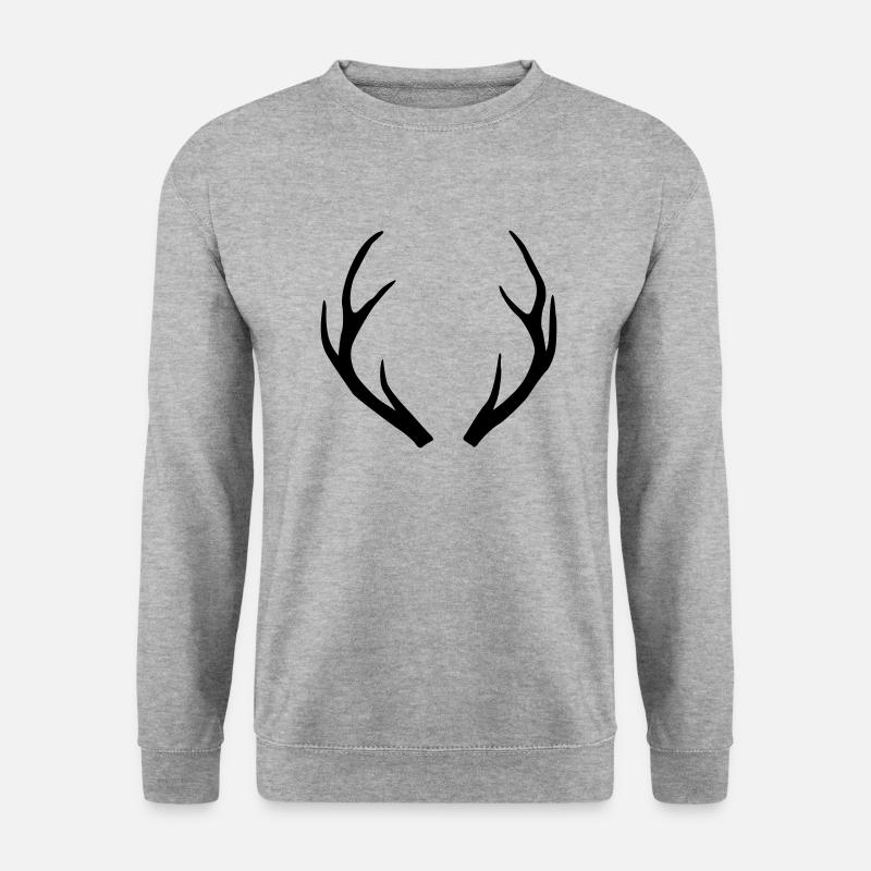 Majestätisches Geweih - Unisex Pullover - Weißgrau meliert