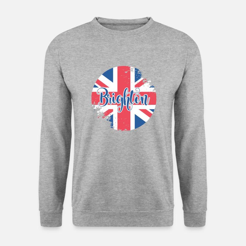 Button Brighton - Unisex Pullover - Weißgrau meliert